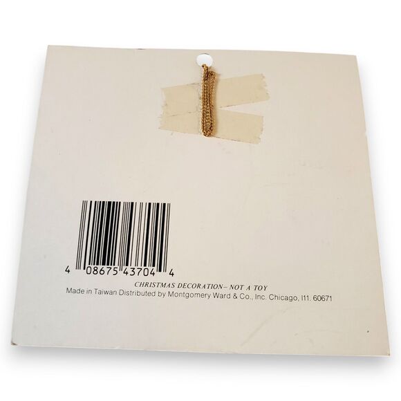 VTG 80s Montgomery Ward Christmas Train Ornaments Set of 5 Wood Diecut NOS - Picture 12 of 16